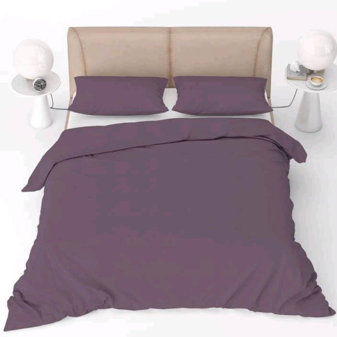 100% cotton satin bedsheet with 2 pillow cover Set (Purple)